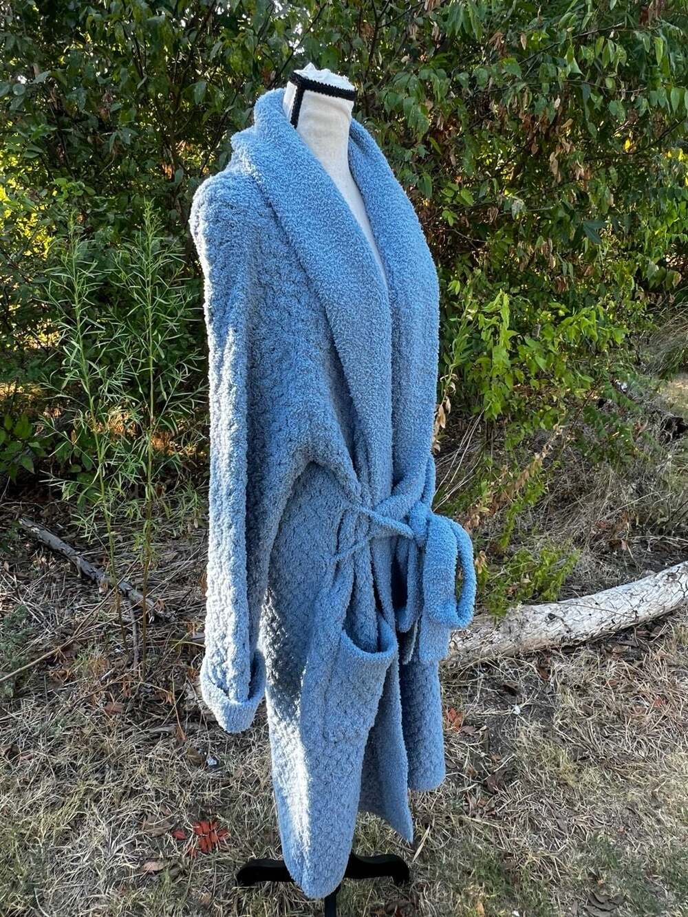 Sunday Citizen Snug Waffle Robe Blue - Picture 7 of 12